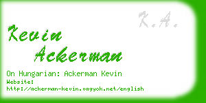 kevin ackerman business card